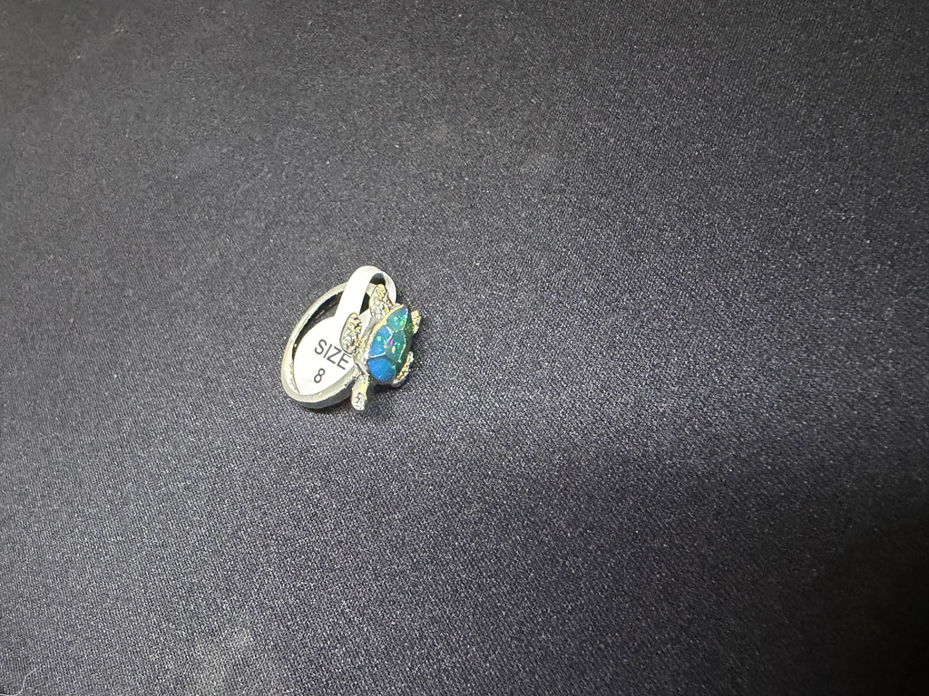 Blue Opal Turtle Ring Multiple Sizes