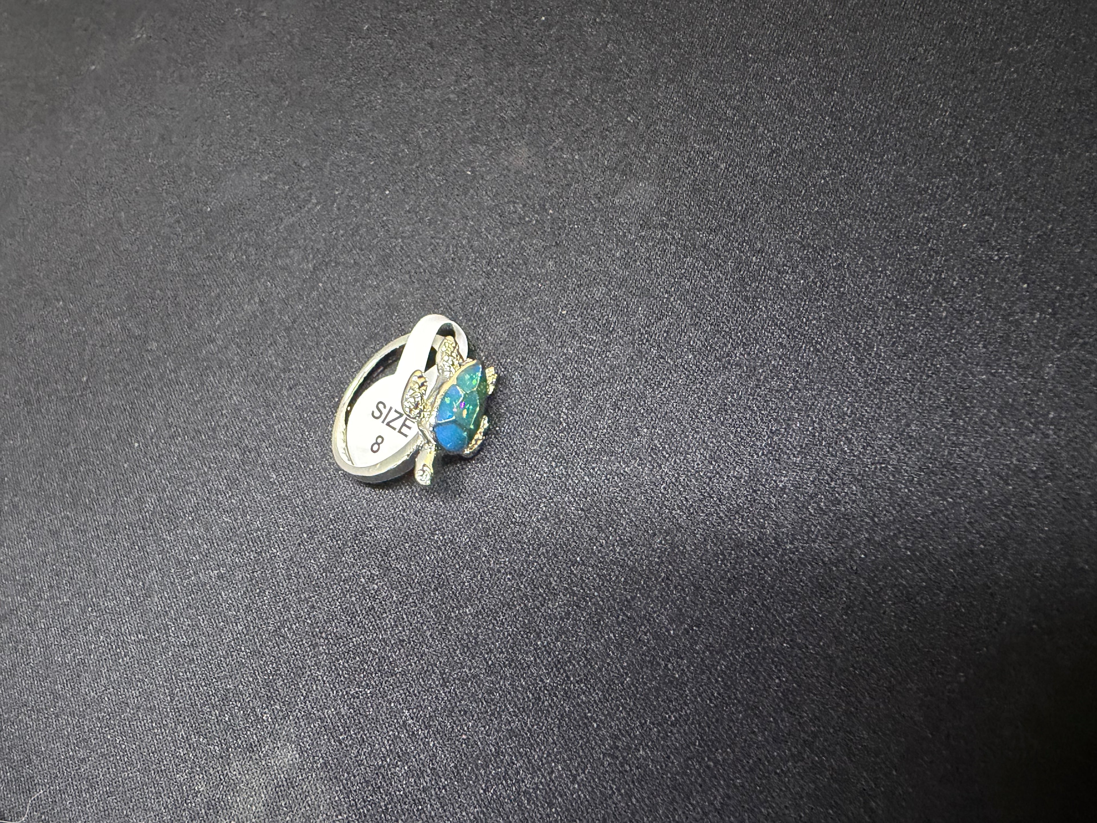 Blue Opal Turtle Ring Multiple Sizes