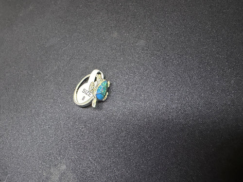 Blue Opal Turtle Ring Multiple Sizes