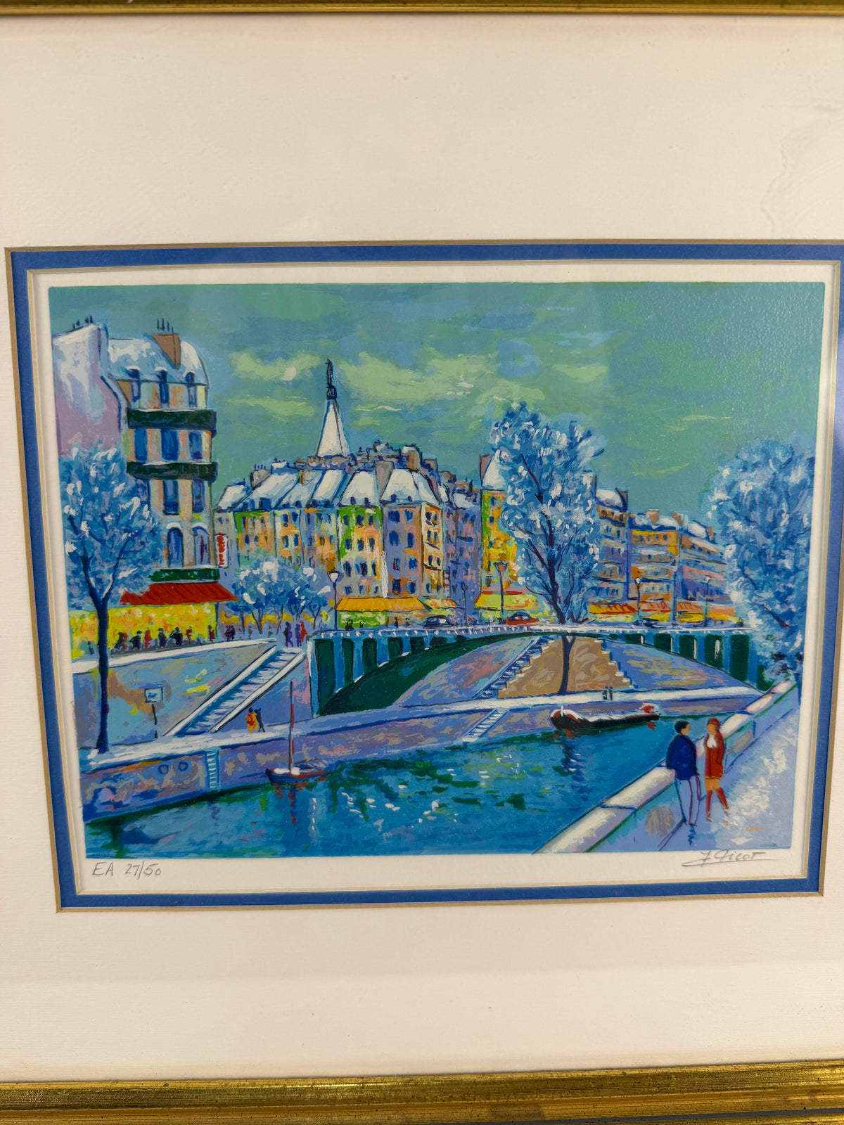 Jean-Claude Picot “Winter in Paris” Signed Artist Proof EA 27/50 – Framed