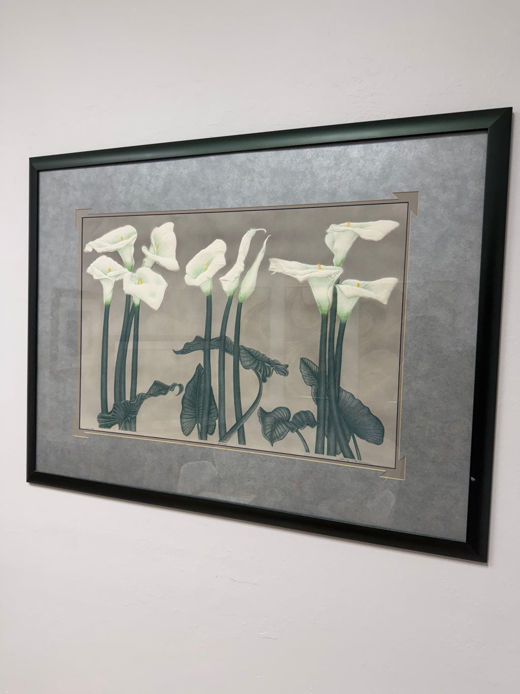 Vintage 1993 3D Cast Paper Calla Lilies Wall Art – Attributed to Guang Chen (Hand-Dated 10/1/93)