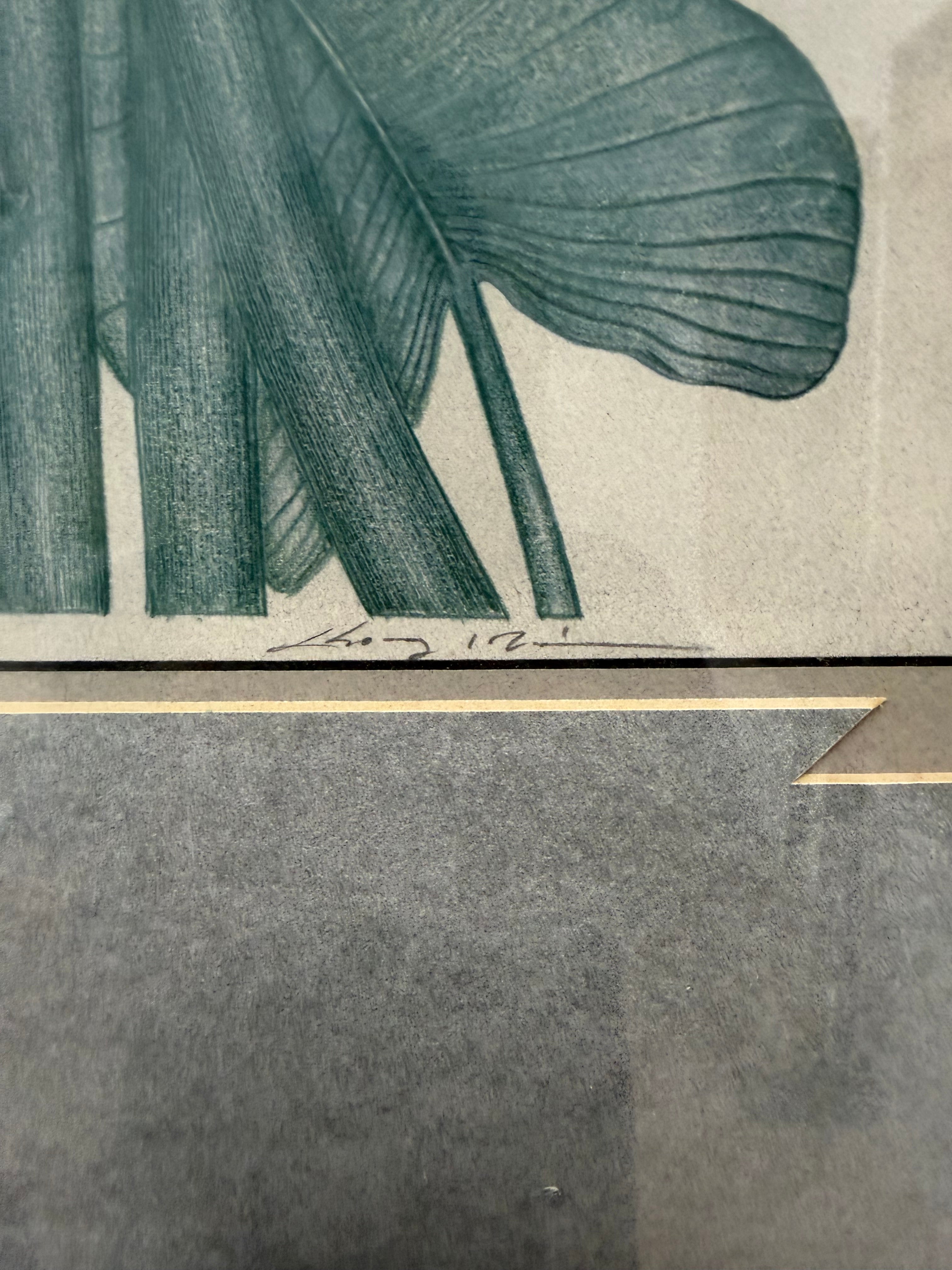 Vintage 1993 3D Cast Paper Calla Lilies Wall Art – Attributed to Guang Chen (Hand-Dated 10/1/93)