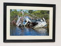 Sunken Shrimp Boat Fine Art Photo Print – Framed Coastal Maritime Wreck Photography Art